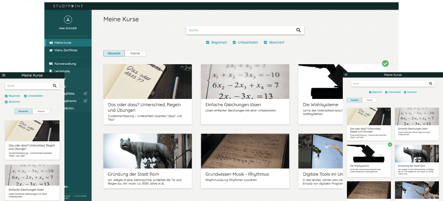 Studypoint auf verschiedenen Endgeräten